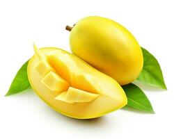 Photo of White mango, Jack isolated on white background. Generative AI