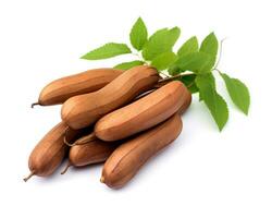 Photo of Tamarind isolated on white background. Generative AI