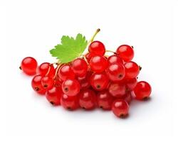 Photo of Red currant isolated on white background. Generative AI