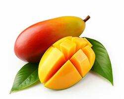 Photo of Saipan mango isolated on white background. Generative AI