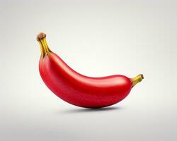 Photo of Red banana isolated on white background. Generative AI