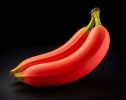 Photo of Red banana isolated on white background. Generative AI