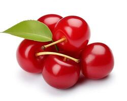 Photo of Surinam cherry isolated on white background. Generative AI