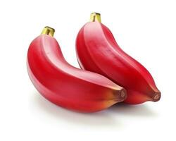 Photo of Red banana isolated on white background. Generative AI