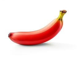 Photo of Red banana isolated on white background. Generative AI