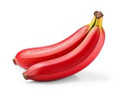 Photo of Red banana isolated on white background. Generative AI