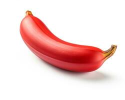 Photo of Red banana isolated on white background. Generative AI