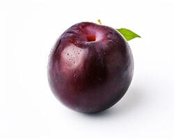 Photo of Plum isolated on white background. Generative AI