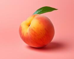 Photo of Peach isolated on white background. Generative AI