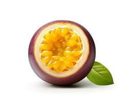 Photo of Passion fruit isolated on white background. Generative AI