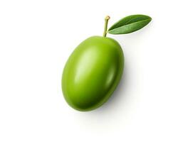 Photo of Olive isolated on white background. Generative AI