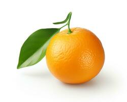 Photo of Mandarin orange isolated on white background. Generative AI