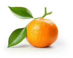 Photo of Mandarin isolated on white background. Generative AI