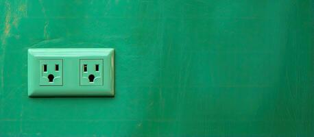 Green wall socket photo