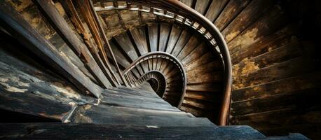 Ancient winding staircase photo