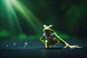 photo wallpaper the frog, light, the frog, frog, frog, frog, frog, frog. AI-Generated