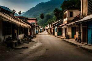 un calle en el pueblo de katmandú, Nepal. generado por ai foto