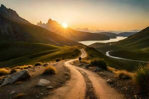 the road to the sun. AI-Generated photo