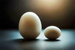 two eggs are shown next to each other. AI-Generated photo
