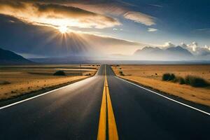 el la carretera a éxito es pavimentado con bueno intenciones generado por ai foto