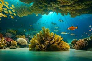 un coral arrecife con pescado y corales generado por ai foto