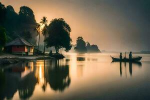 sunrise by rajesh kumar - landscapes sunrise, sunrise, sunrise on water, sunrise. AI-Generated photo