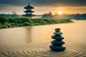 the balance of nature and zen. AI-Generated photo