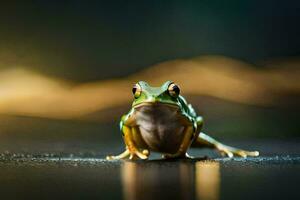 photo wallpaper the frog, the light, the background, the frog, the frog, the frog. AI-Generated