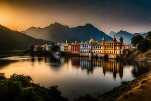 el hermosa ciudad de udaipur en India. generado por ai foto