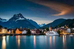 el hermosa pueblo de lucerna, Suiza. generado por ai foto