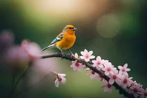 photo wallpaper bird, the flowers, spring, the flowers, the flowers, the flowers, the. AI-Generated