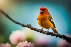 photo wallpaper bird, the sky, flowers, the bird, the bird, the bird, the. AI-Generated