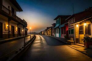 a street in the old town of san pedro, colombia. AI-Generated photo