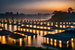 the floating houses of kuala lumpur, malaysia. AI-Generated photo