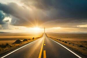 el la carretera a éxito es pavimentado con bueno intenciones generado por ai foto