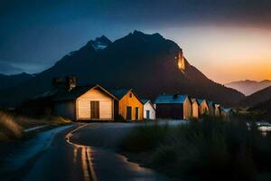 foto fondo de pantalla el cielo, montañas, el camino, el montañas, el camino, el montañas,. generado por ai