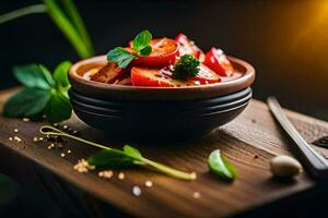 tomato salad in a bowl. AI-Generated photo