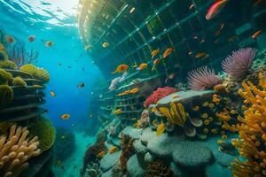 the underwater world of the great barrier reef. AI-Generated photo
