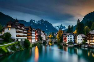 the beautiful town of hallstatt, switzerland. AI-Generated photo