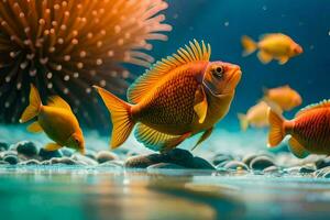 photo wallpaper the sea, fish, the sea, fish, the sea, fish, the sea. AI-Generated