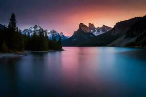 photo wallpaper mountains, the sky, the lake, the mountains, the sky, the lake,. AI-Generated