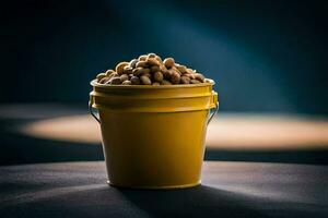 soy beans in a bucket. AI-Generated photo