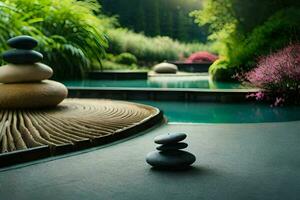 zen garden, zen garden, zen garden design, zen garden design, zen. AI-Generated photo