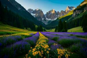 the flowers of the alps, italy. AI-Generated photo