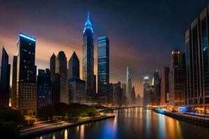 photo wallpaper the city, chicago, the chicago river, the city, chicago,. AI-Generated