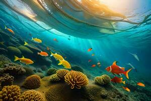 the ocean is full of fish and coral. AI-Generated photo