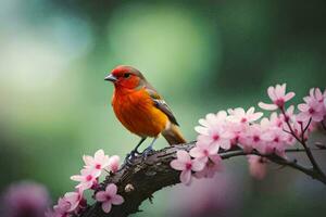 foto fondo de pantalla pájaro, el flores, el árbol, el pájaro, el pájaro, el pájaro,. generado por ai