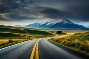 the road to mount cook, new zealand. AI-Generated photo