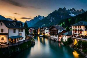 the beautiful village of alpin in the alps. AI-Generated photo