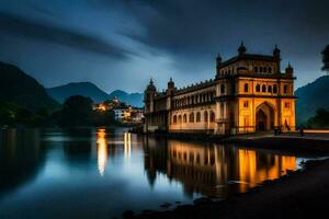 el palacio de el Príncipe de udaipur, udaipur, India. generado por ai foto